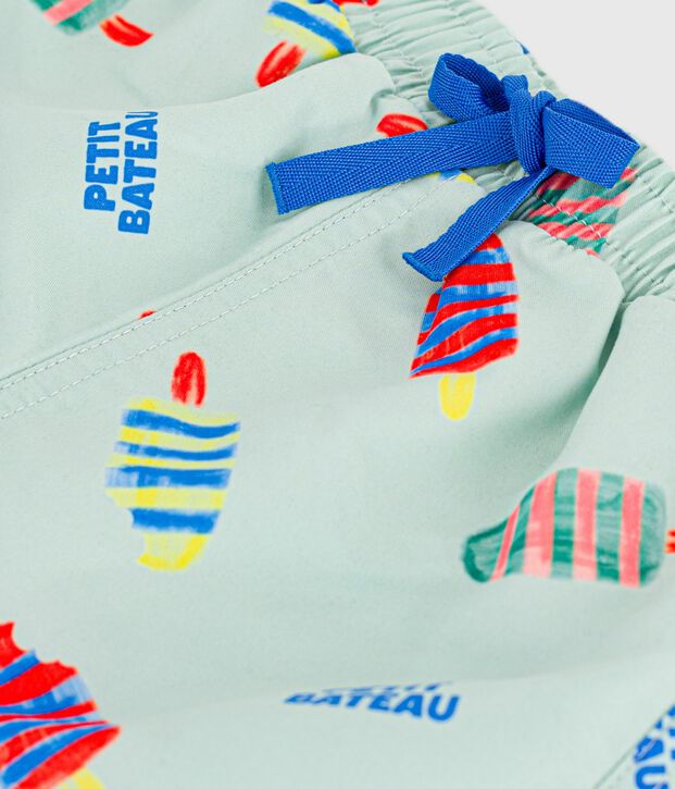 Zwemshort voor baby's met ijsjesprint blauw/multicouleur