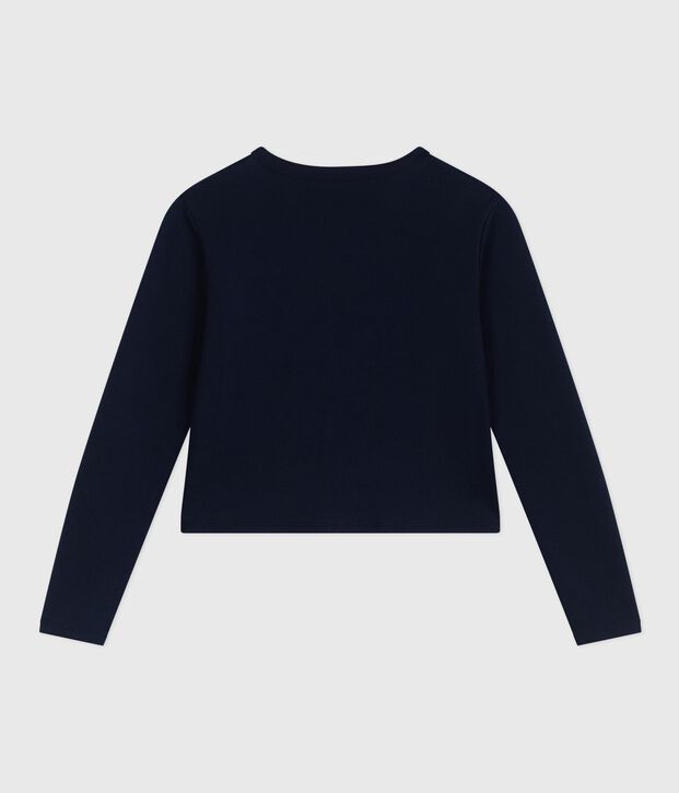 Effen katoenen damesvest blauw