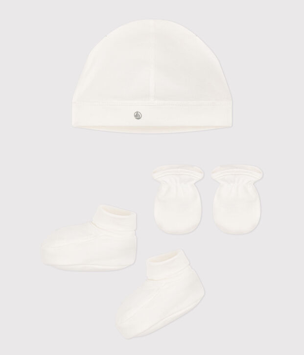 Lot de bonnet, chaussons et moufles b&eacute;b&eacute; multicouleur