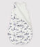 Toile de Jouy Paris slaapzak voor baby's van ribstof wit MARSHMALLOW/blauw MEDIEVAL