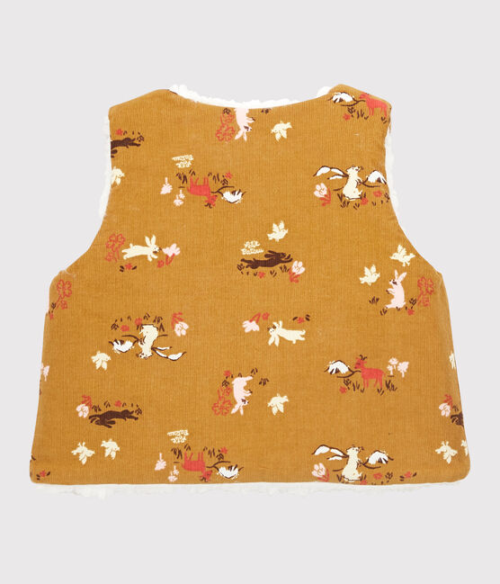 Gilet réversible bébé. jaune TOPAZE/ MULTICO