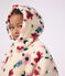 Veste &agrave; capuche enfant en sherpa &agrave; fleurs &eacute;cru/multicouleur