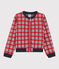 Geruite cardigan meisjes rood TERKUIT/wit MULTICO