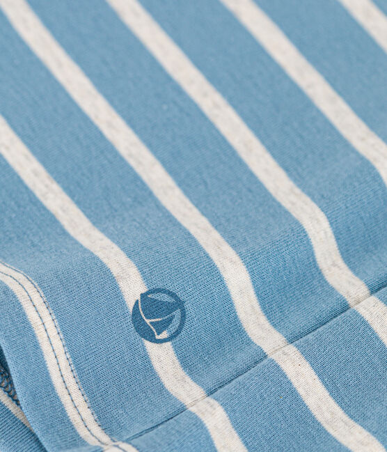 L'ICONIQUE, dames-T-shirt met ronde hals in katoen AZUL/ MONTELIMAR