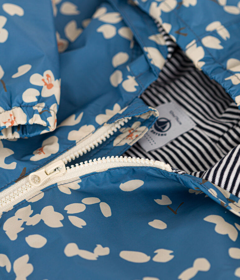 Windjack met print voor babymeisjes blauw/multicouleur