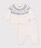 Gebreid babysetje met jacquardmotief. blauw/blauw