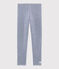 Legging kind van wol en katoen met milleraies strepen blauw MEDIEVAL/wit MARSHMALLOW