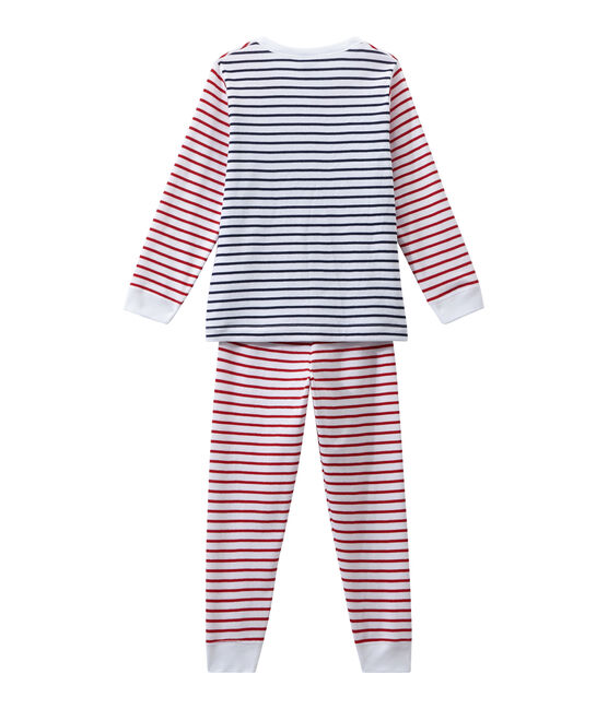 Pyjama garçon rayé blanc ECUME/blanc MULTICO