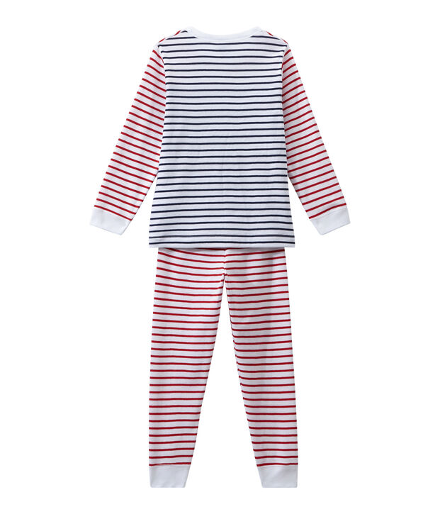 Pyjama gar&ccedil;on ray&eacute; blanc/multicouleur