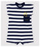 Combinaison courte en jersey rayé bébé garçon bleu SMOKING/blanc MARSHMALLOW