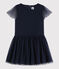 Robe manches courtes enfant fille bleu SMOKING
