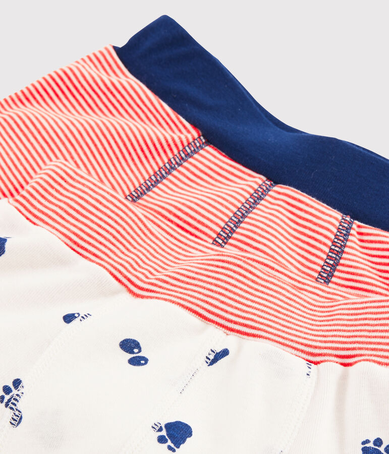 Set van 2 boxershorts voor jongens met yeti voetafdruk multicouleur