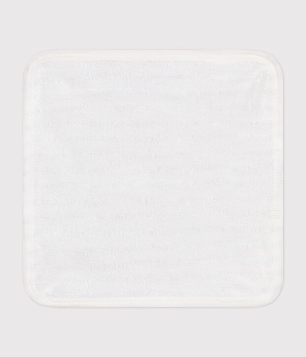 Lingette b&eacute;b&eacute; en coton et en &eacute;ponge &agrave; rayures blanc/bleu