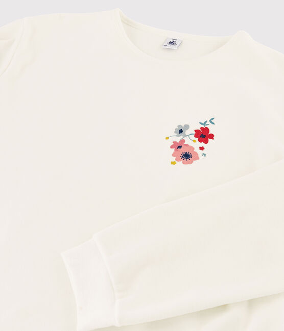 Pyjama fille / femme en velours blanc MARSHMALLOW/ BRUME