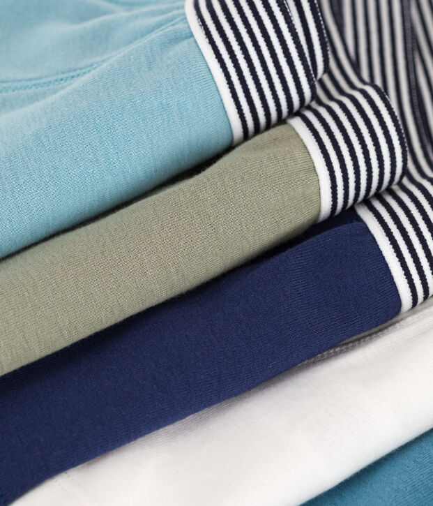 Lot de 5 boxers unis en coton petit gar&ccedil;on multicouleur