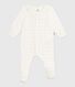 Fluwelen babypyjama met kraag en hartjesprint