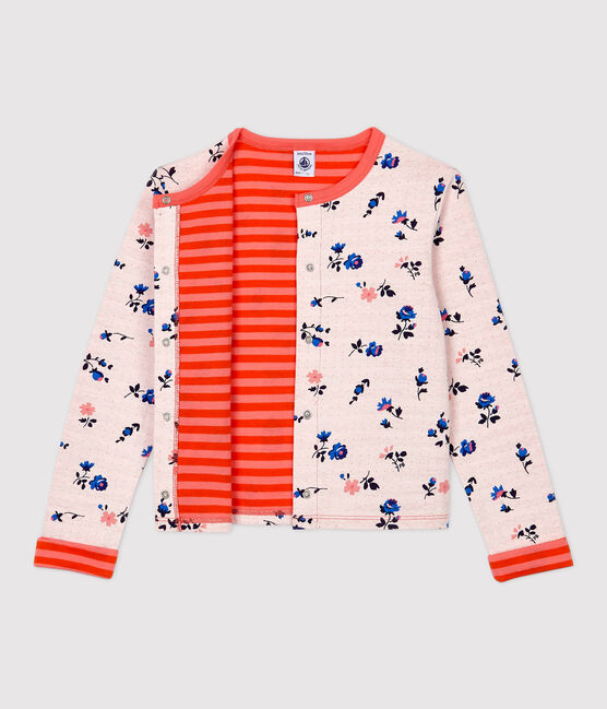 Cardigan en tubique enfant fille blanc MARSHMALLOW/blanc MULTICO