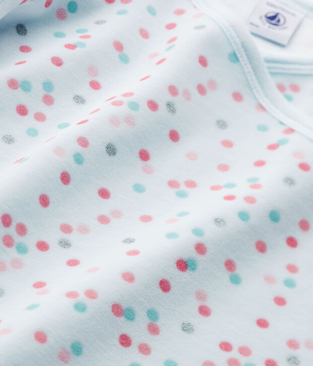 Meisjesnachthemd in boucl&eacute;fluweel roze/blauw/multicouleur