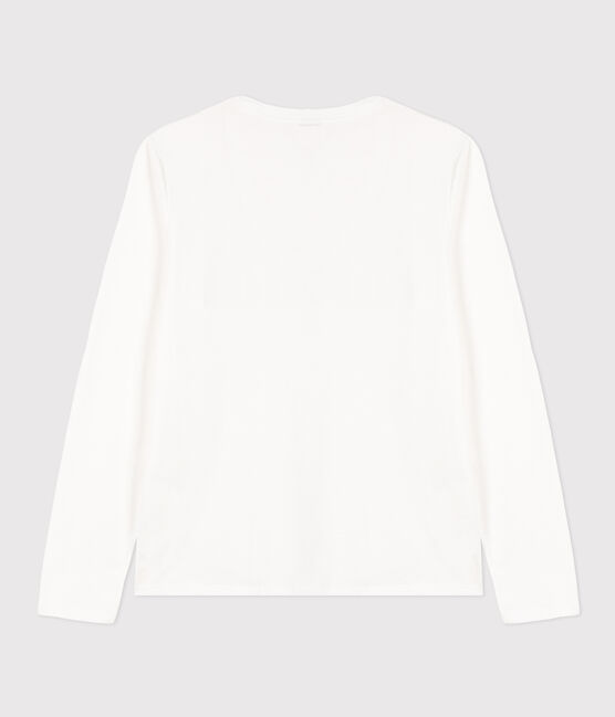 Le Droit, T-shirt met lange mouw en V-hals van dunne jersey voor dames wit ECUME