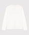 Le Droit, T-shirt met lange mouw en V-hals van dunne jersey voor dames wit ECUME