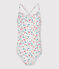 Eendelig badpak met bloemenprint voor kinderen wit MARSHMALLOW/wit MULTICO