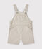Korte salopetteshort voor babyjongens grijs MINERAI/wit LAIT