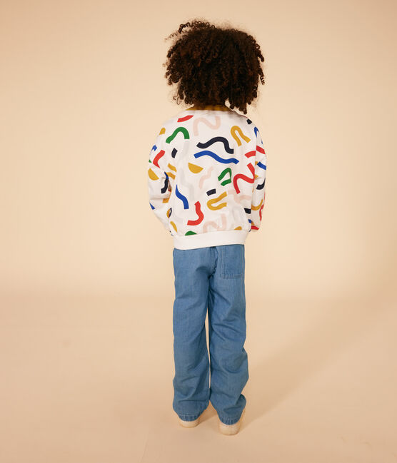 Sweatshirt imprimé en molleton léger enfant garçon blanc MARSHMALLOW/blanc MULTICO