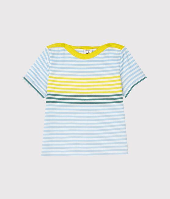 Tee shirt rayé bébé garçon blanc MARSHMALLOW/blanc MULTICO