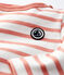 Marinière voor baby's van dik jersey katoen wit MARSHMALLOW/ PAPAYE