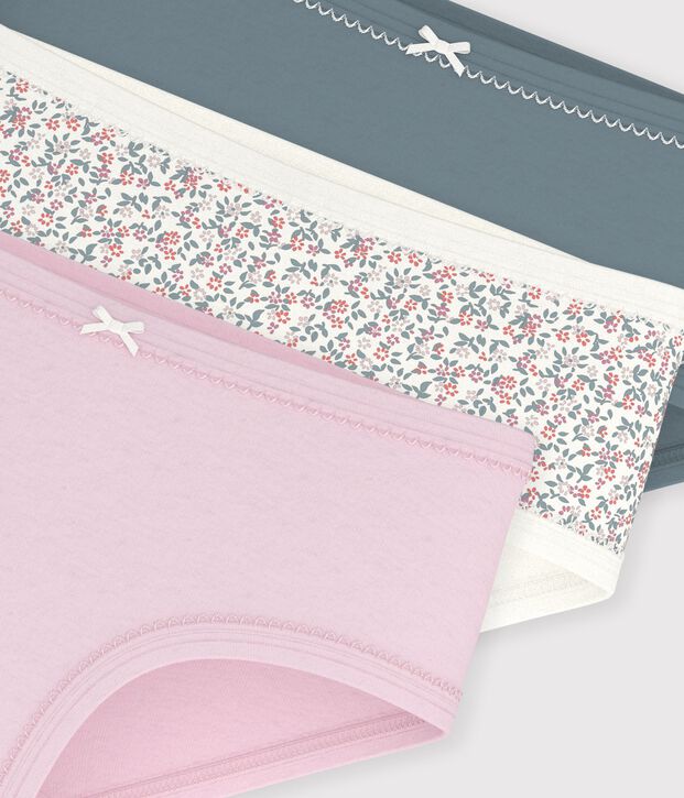 Lot de culottes enfant en coton taille haute &agrave; fleurs multicouleur