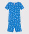 Pyjama short très ajusté enfant en coton imprimé vans bleu BRASIER/gris MARSHMALLOW