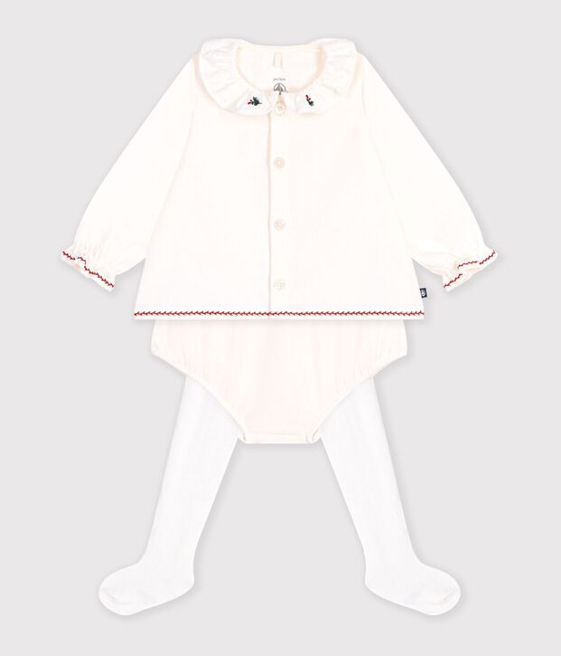 Cadeausetje voor baby's met bloesje, bloomer en broekkousen multicouleur