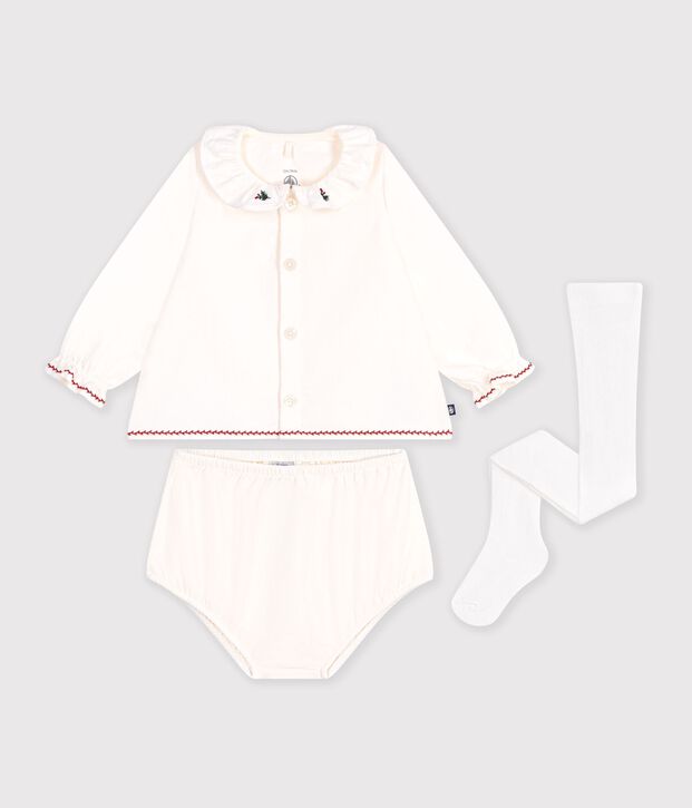 Cadeausetje voor baby's met bloesje, bloomer en broekkousen multicouleur