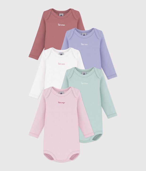 Effen katoenen rompertjes met lange mouwen voor baby's multicouleur