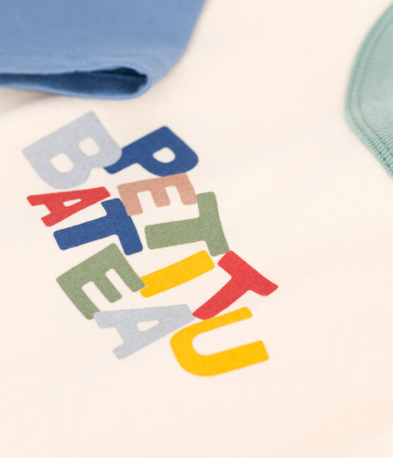 Tee-shirt manches longues en jersey fin bébé bleu AVALANCHE/ BEACH