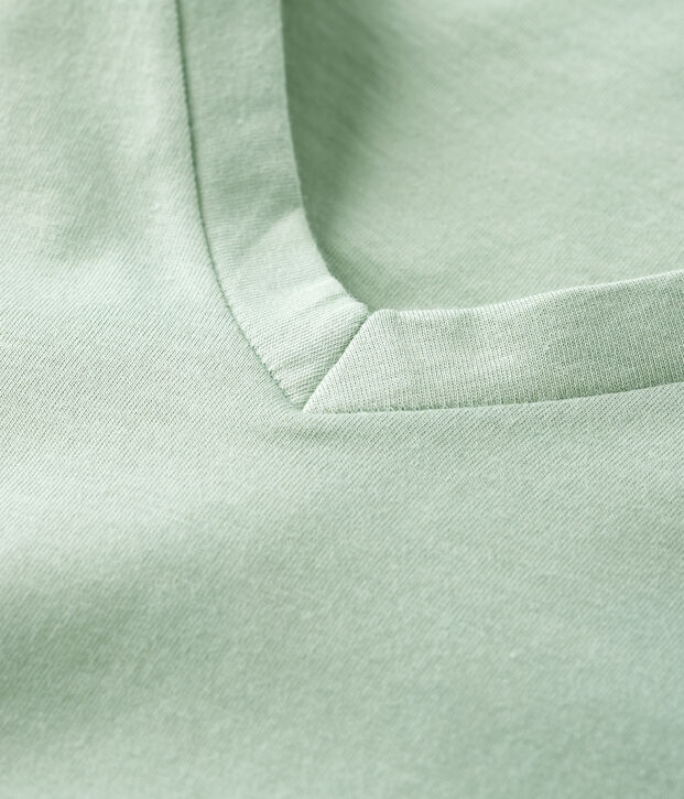 Tee-shirt LE DROIT col V en coton bio Femme vert