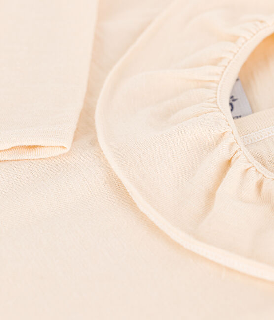Gevlamde blouse met lange mouwen in jersey voor baby's ecru AVALANCHE