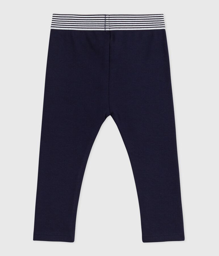 Legging b&eacute;b&eacute; en coton uni bleu