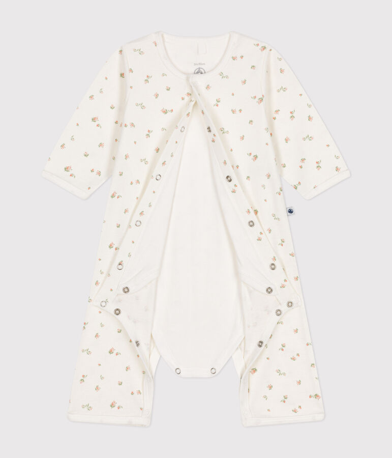 Bodyjama sans pieds en coton b&eacute;b&eacute; blanc/multicouleur