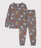 Molton pyjama met dierenprint voor kleine meisjes en jongens BONGRIS/ MULTICO