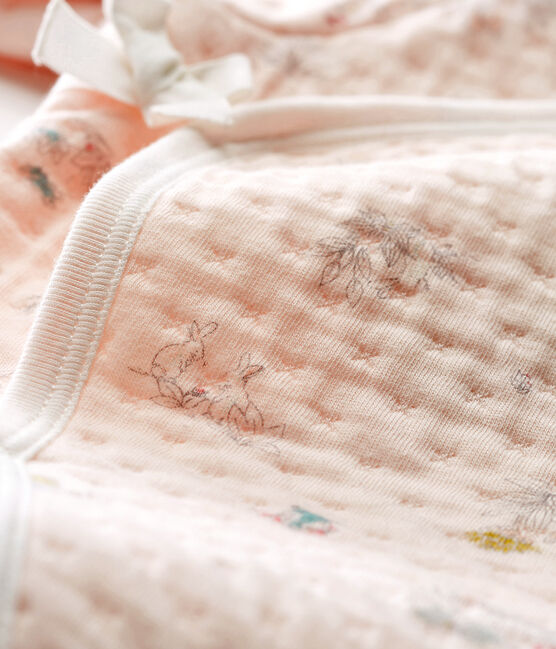 Dors bien bébé fille en tubique rose FLEUR+FONTAINE/bleu MULTICO