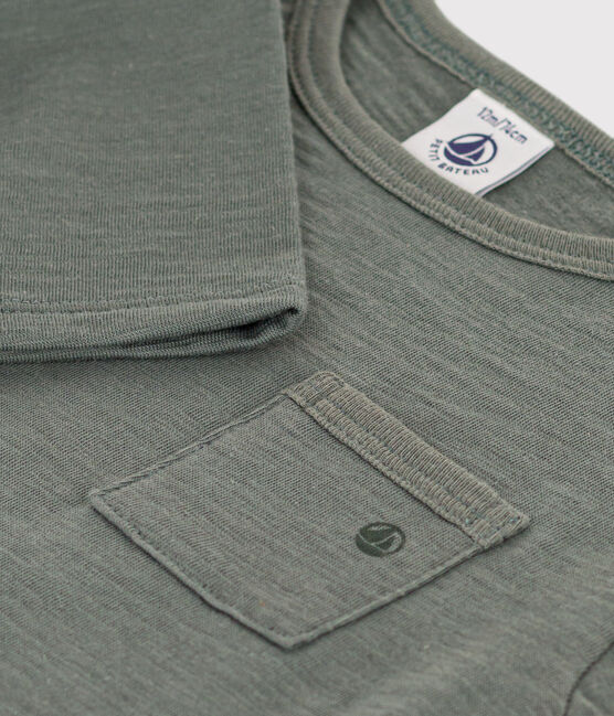 Gevlamd t-shirt met lange mouwen in jersey voor baby's groen THUYA