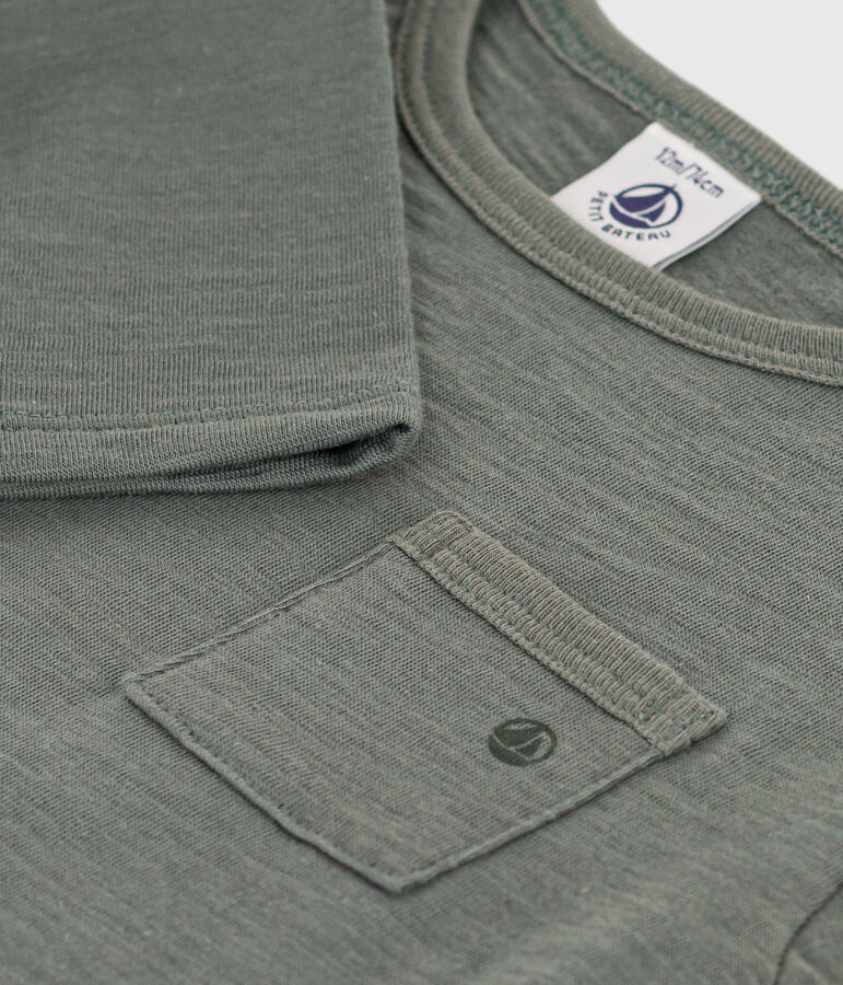 Tee-shirt manches longues en jersey flamm&eacute; b&eacute;b&eacute; gris