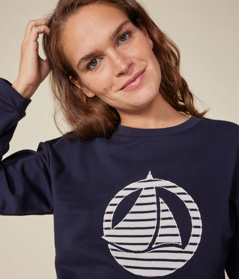 Sweatshirt en molleton femme bleu