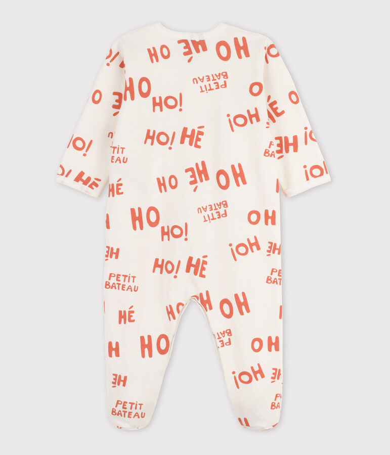 Dors-bien b&eacute;b&eacute; en molleton blanc/rose