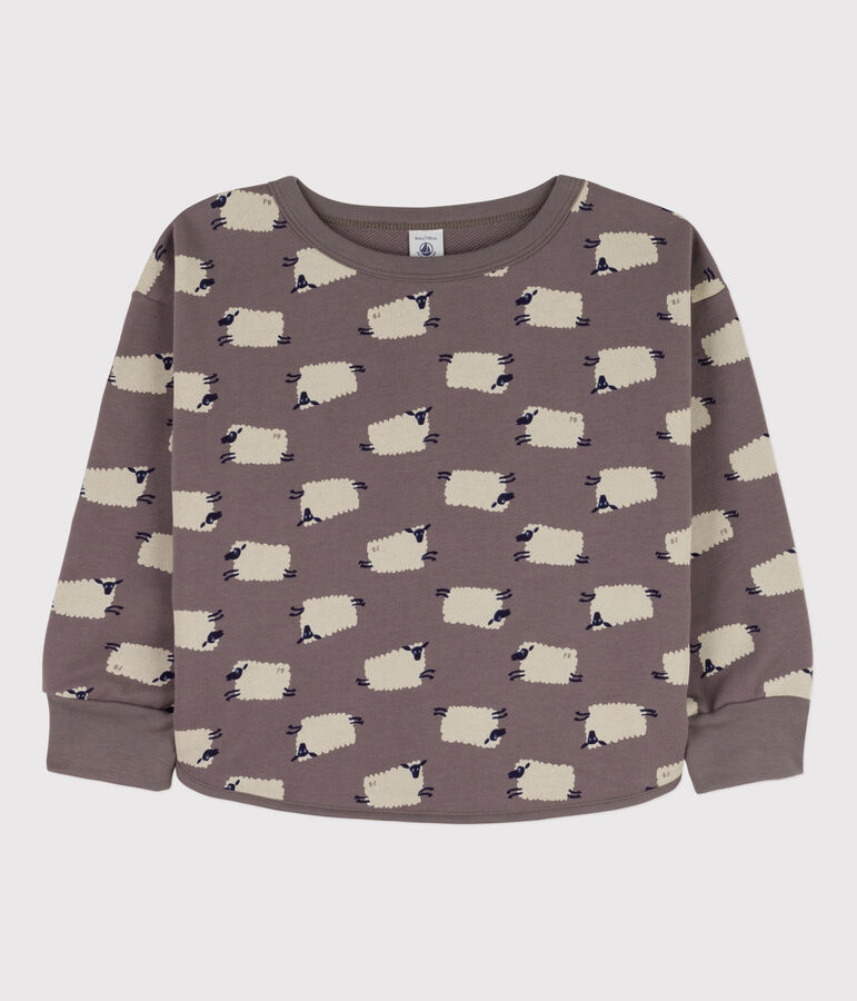 Sweatshirt imprim&eacute; en molleton enfant fille / gar&ccedil;on gris/multicouleur