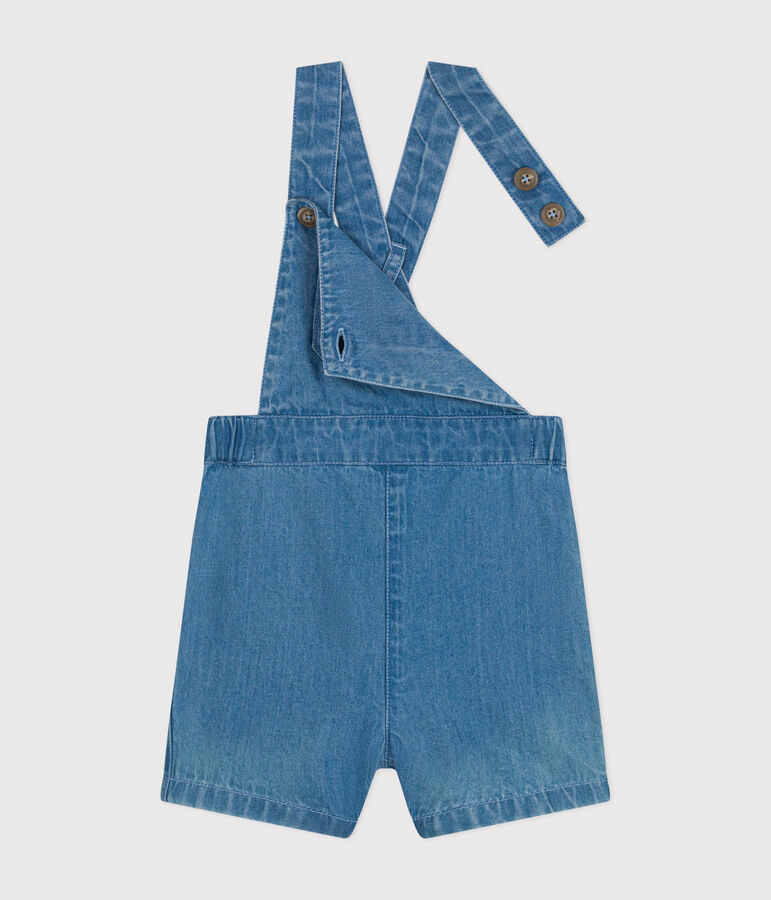 Salopette courte en denim l&eacute;ger b&eacute;b&eacute; bleu