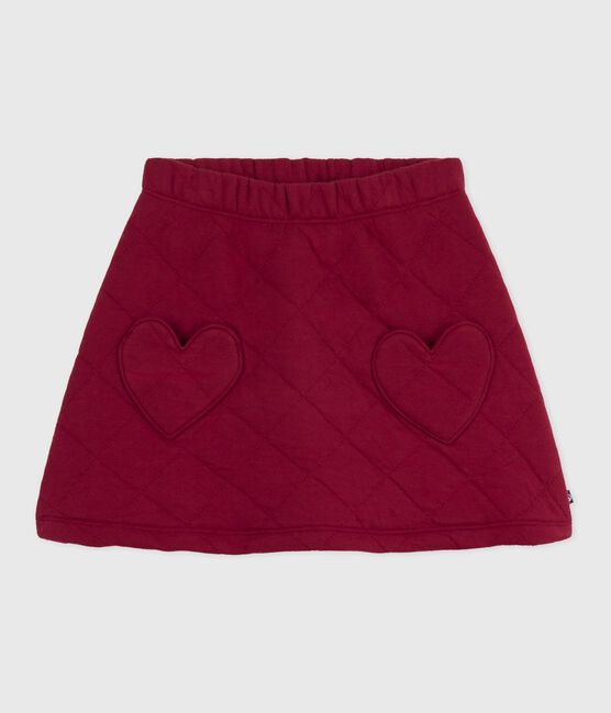 Jupe en coton enfant unie AMARANTE