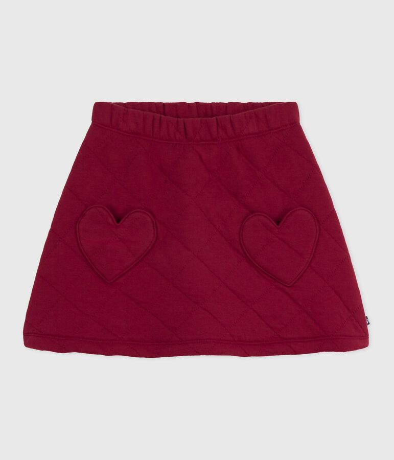 Jupe en coton enfant unie rouge