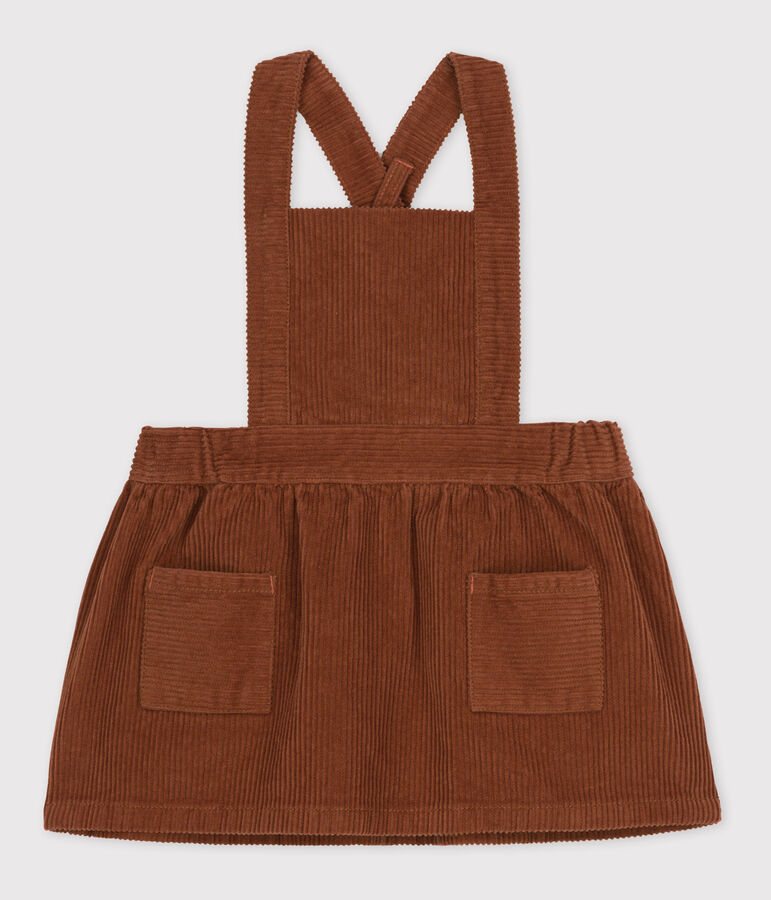Robe sans manche b&eacute;b&eacute; en velours grosses c&ocirc;tes marron